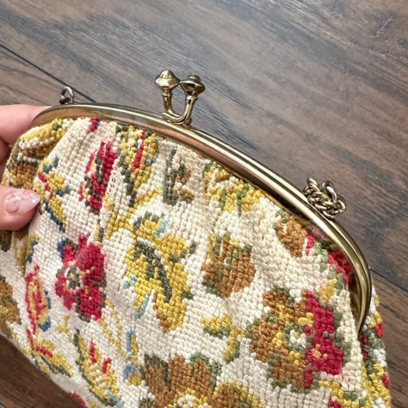 Vintage Needlepoint Hinged Purse - Picture 4 of 5